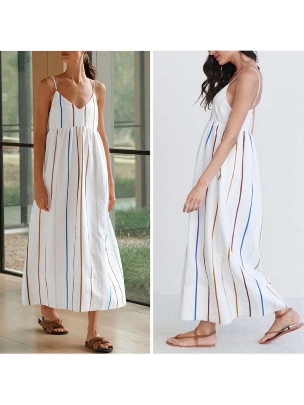 Lands' End Linen Striped Dress